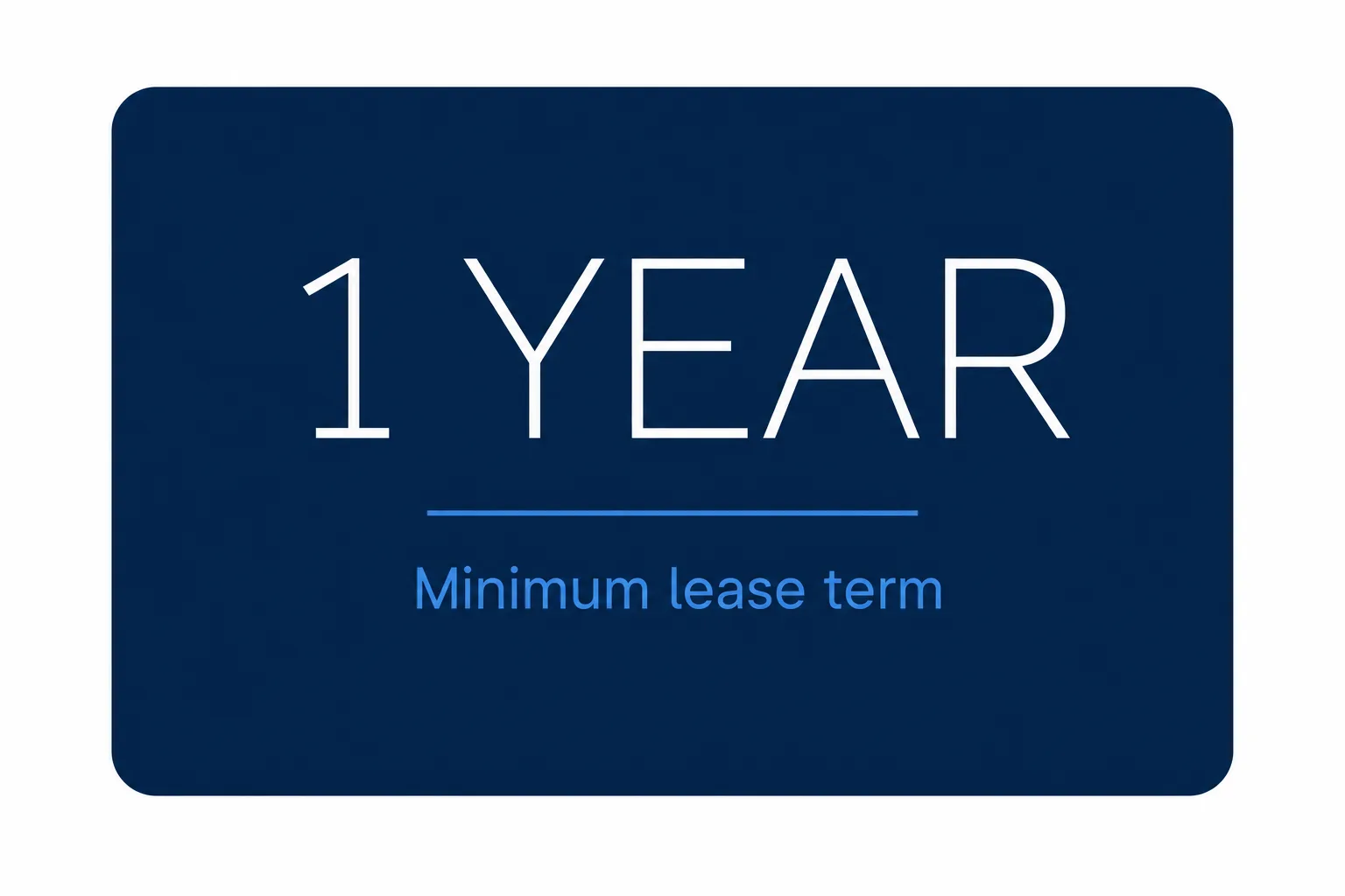Navy stat card reading one year minimum lease term, the Stark Law office space exception requirement